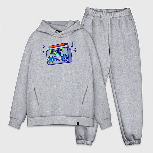 Мужской костюм оверсайз Музыкальный бумбокс / Меланж – фото 1