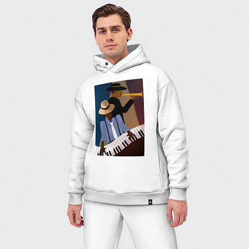 Мужской костюм оверсайз Музыкант джаз / Белый – фото 3