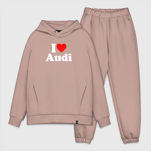 Мужской костюм оверсайз I love Audi / Пыльно-розовый – фото 1