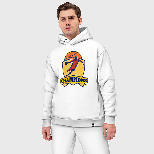 Мужской костюм оверсайз Champion basketball / Белый – фото 3