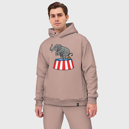 Мужской костюм оверсайз Poop elephant / Пыльно-розовый – фото 3