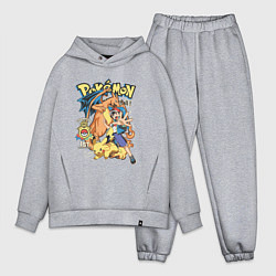 Мужской костюм оверсайз Покемоны все Pokemons, цвет: меланж