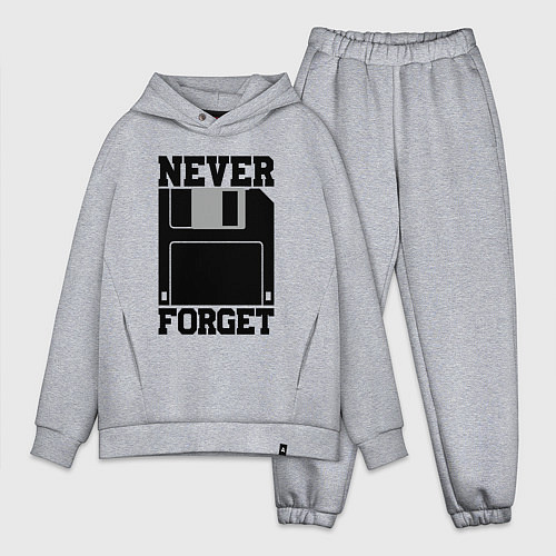 Мужской костюм оверсайз Дискета - никогда не забуду - ретро диск / Меланж – фото 1