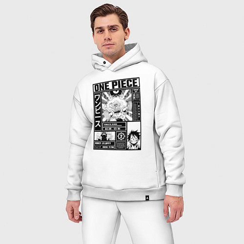 Мужской костюм оверсайз Счастливый Луффи - Ван Пис / Белый – фото 3