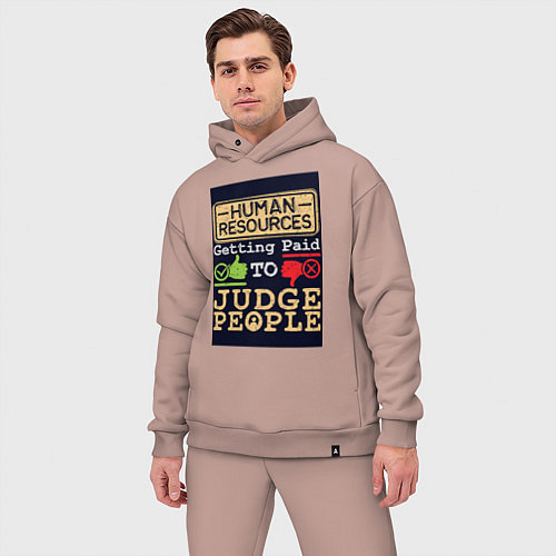 Мужской костюм оверсайз Прием на работу / Пыльно-розовый – фото 3