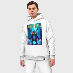 Мужской костюм оверсайз Cyber terrible Pikachu - neon glow, цвет: белый — фото 2