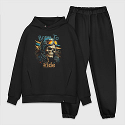 Мужской костюм оверсайз Biker born to ride, цвет: черный
