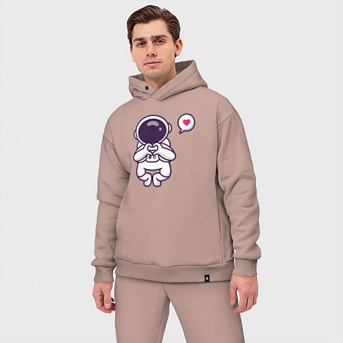 Мужской костюм оверсайз Astronaut love / Пыльно-розовый – фото 3