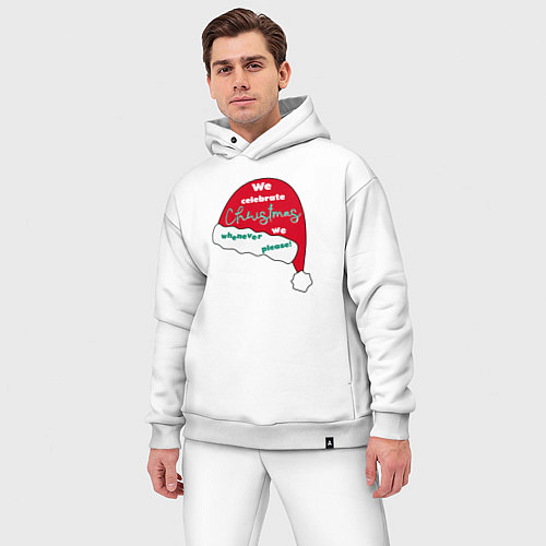 Мужской костюм оверсайз Шапка Санта Клауса - мы празднуем Рождество когда / Белый – фото 3