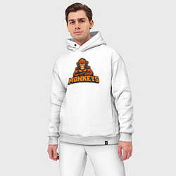 Мужской костюм оверсайз Грозные обезьяны, цвет: белый — фото 2