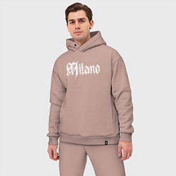 Мужской костюм оверсайз Milano - Italia, цвет: пыльно-розовый — фото 2