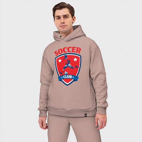 Мужской костюм оверсайз Sport soccer club / Пыльно-розовый – фото 3