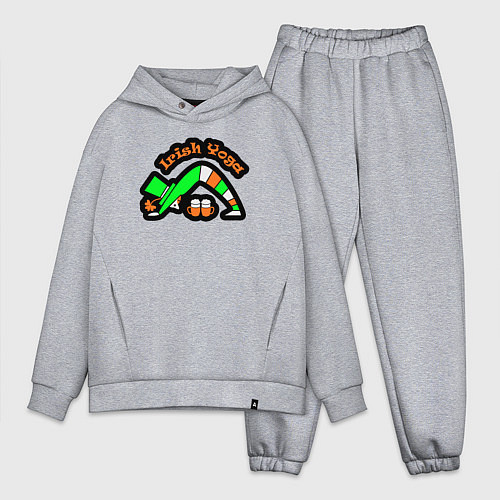 Мужской костюм оверсайз Ирландская йога / Меланж – фото 1