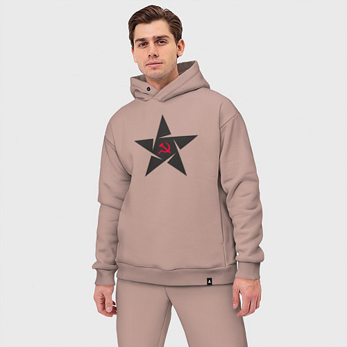 Мужской костюм оверсайз Black star USSR / Пыльно-розовый – фото 3