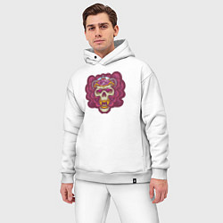 Мужской костюм оверсайз Brain skull, цвет: белый — фото 2