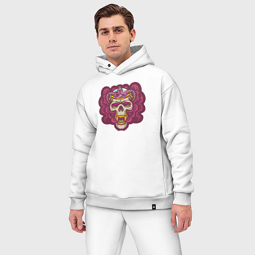 Мужской костюм оверсайз Brain skull / Белый – фото 3