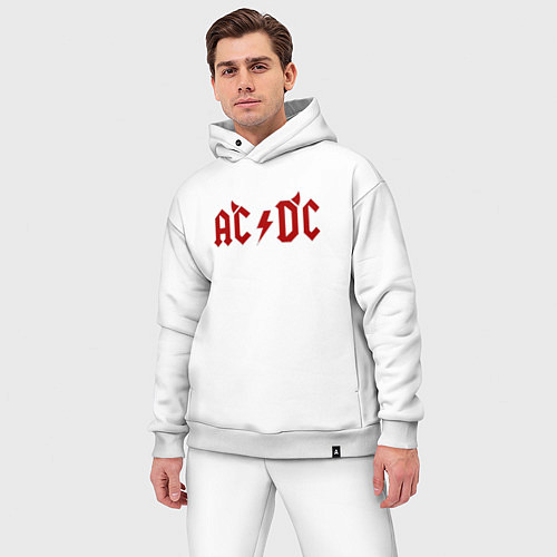 Мужской костюм оверсайз AC DC devil / Белый – фото 3