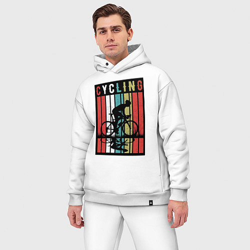 Мужской костюм оверсайз Велосипедный спорт / Белый – фото 3