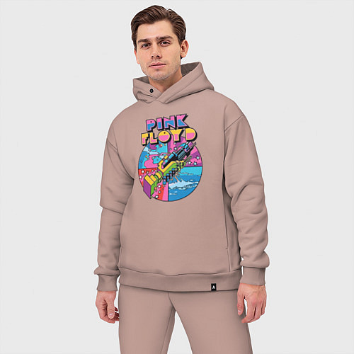 Мужской костюм оверсайз Pink Floyd band rock / Пыльно-розовый – фото 3