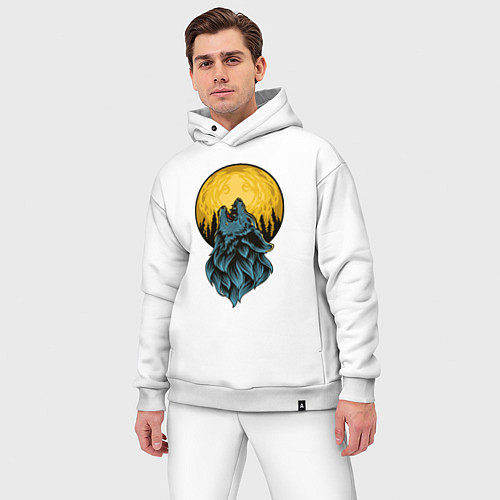 Мужской костюм оверсайз Крутой волк / Белый – фото 3