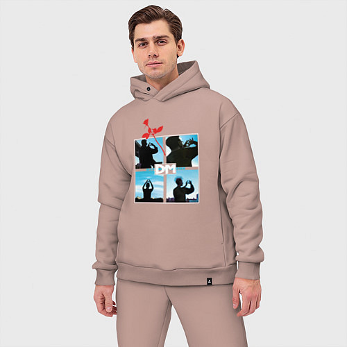 Мужской костюм оверсайз Depeche Mode world in my eyes: red rose / Пыльно-розовый – фото 3