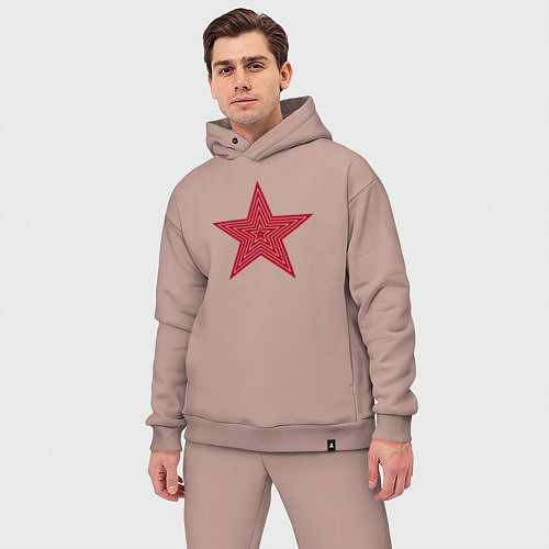 Мужской костюм оверсайз USSR red star / Пыльно-розовый – фото 3