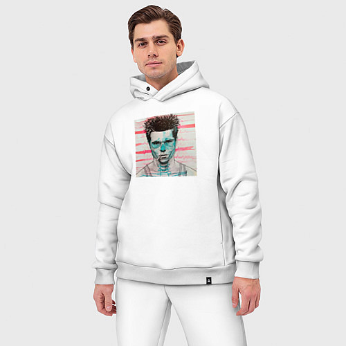 Мужской костюм оверсайз Тайлер Дерден скелет / Белый – фото 3