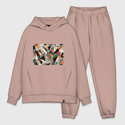 Мужской костюм оверсайз Отголоски конструктивизма, цвет: пыльно-розовый