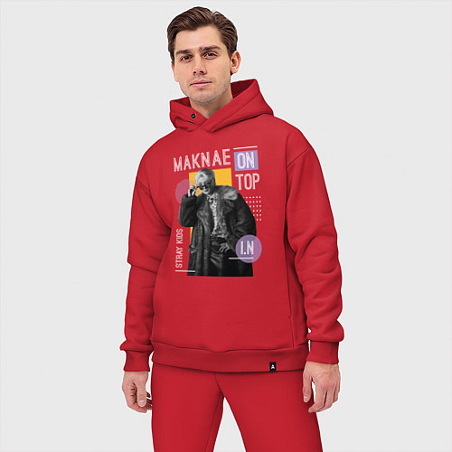 Мужской костюм оверсайз Stray kids Maknae on top IN / Красный – фото 3