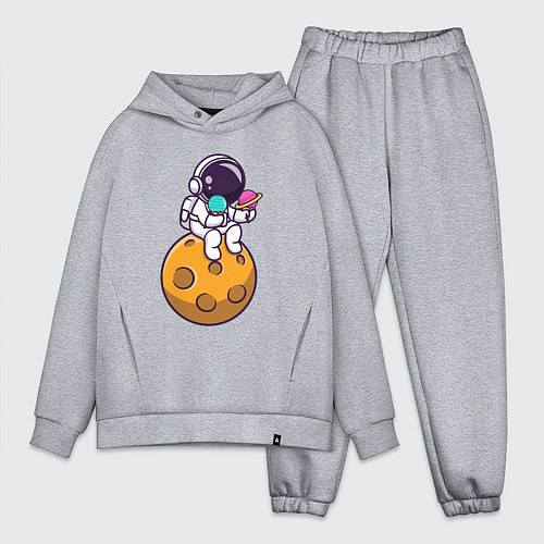 Мужской костюм оверсайз Лунное мороженое / Меланж – фото 1