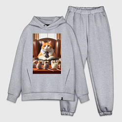 Мужской костюм оверсайз Рыжий кот босс - нейроарт, цвет: меланж