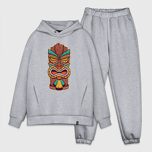 Мужской костюм оверсайз Африканская тики маска / Меланж – фото 1