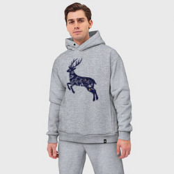 Мужской костюм оверсайз Космический олень, цвет: меланж — фото 2