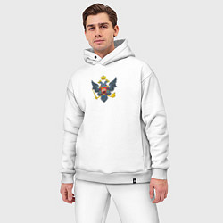 Мужской костюм оверсайз Россия герб символика, цвет: белый — фото 2