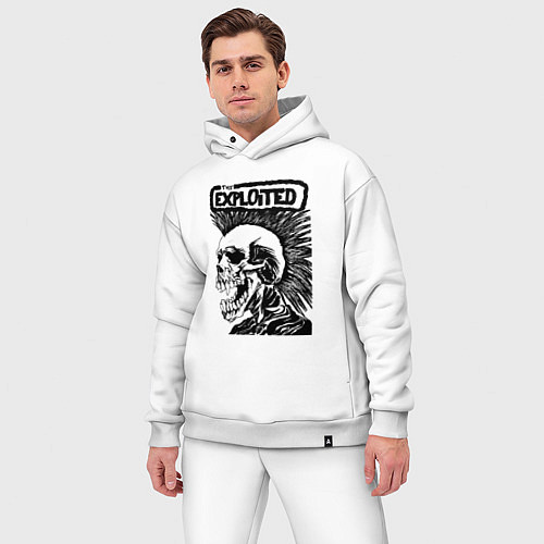 Мужской костюм оверсайз The exploited skull / Белый – фото 3