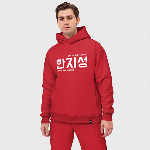 Мужской костюм оверсайз Хан Джисон stray kids / Красный – фото 3