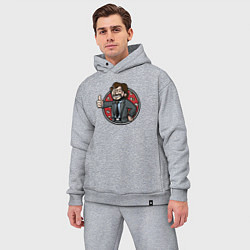 Мужской костюм оверсайз Крутой профессор, цвет: меланж — фото 2