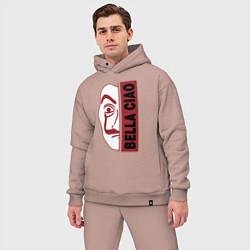 Мужской костюм оверсайз Bella ciao - money heist, цвет: пыльно-розовый — фото 2