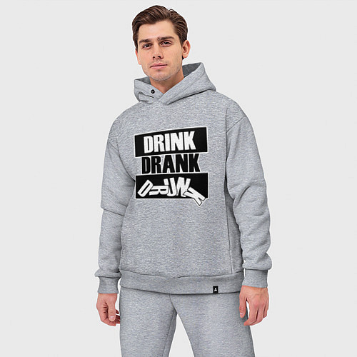 Мужской костюм оверсайз Пить выпить пьяный / Меланж – фото 3