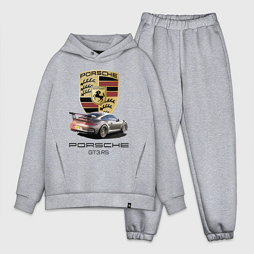 Мужской костюм оверсайз Porsche GT 3 RS motorsport / Меланж – фото 1