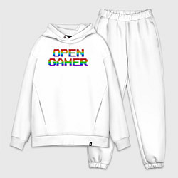 Мужской костюм оверсайз Open gamer logo, цвет: белый