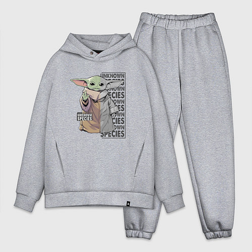 Мужской костюм оверсайз Unknown specis - Baby Yoda / Меланж – фото 1