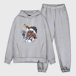 Мужской костюм оверсайз Angry snowman, цвет: меланж