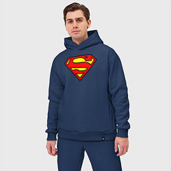 Мужской костюм оверсайз Superman logo, цвет: тёмно-синий — фото 2