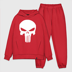 Мужской костюм оверсайз Punisher logo, цвет: красный