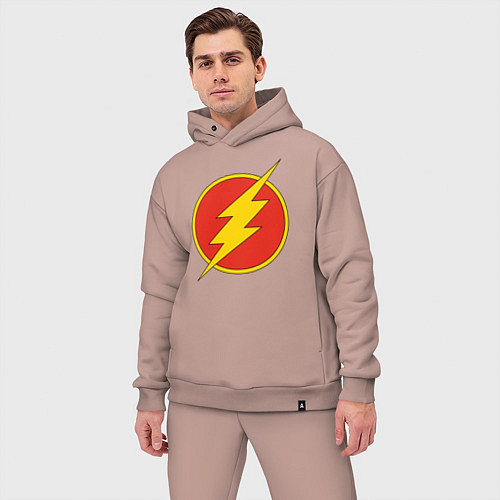 Мужской костюм оверсайз Flash logo / Пыльно-розовый – фото 3