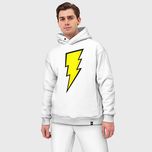 Мужской костюм оверсайз Shazam and Black Adam logo / Белый – фото 3