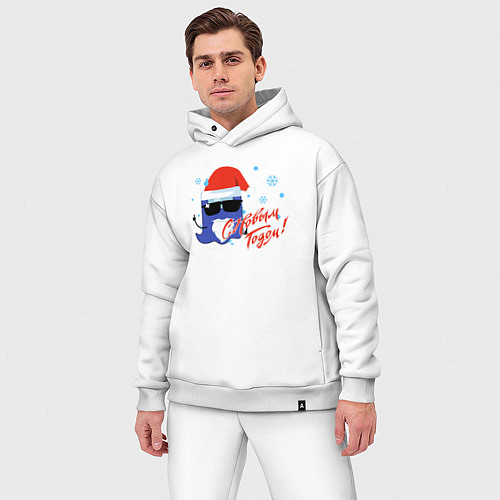 Мужской костюм оверсайз Амонг ас - Санта / Белый – фото 3