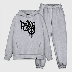 Мужской костюм оверсайз Graffiti peace