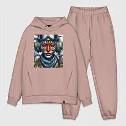 Мужской костюм оверсайз Tigress girl military pilot, цвет: пыльно-розовый